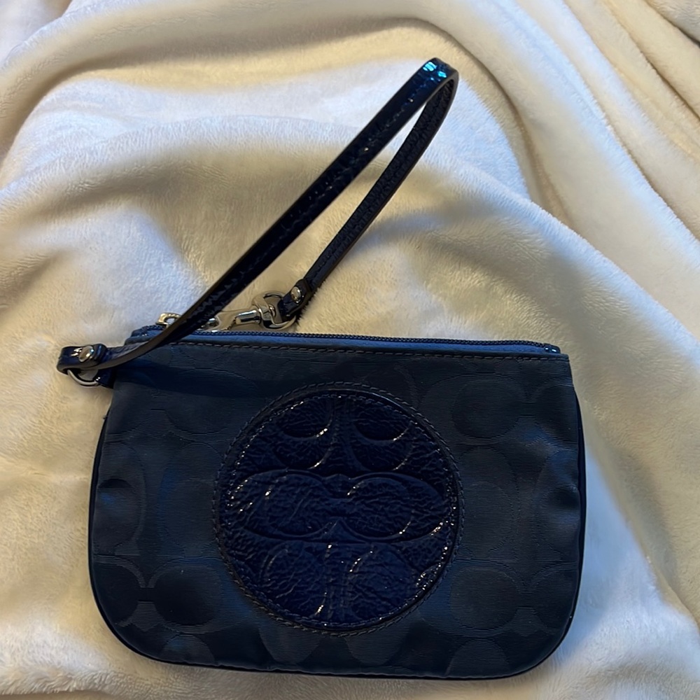 Authentic Blue Coach Wristlet